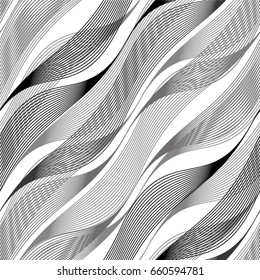 Linear pattern in diagonal, grid, seamless vector background.