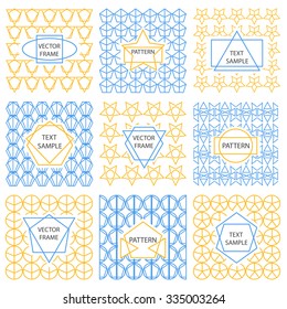 Linear pattern, geometrical ornament, geometric frame for inscription. Vector illustration