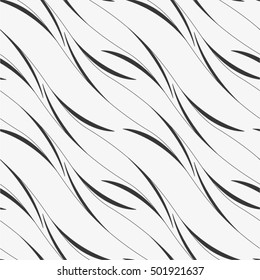 Grille de motif linéaire, feuilles, nature, courbe, diagonale, onde, arrière-plan vectoriel harmonieux.
