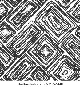 Linear pattern, grid, spiral, diagonal, seamless vector background.