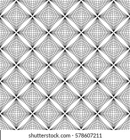 Linear pattern grid, square, diamond, square, seamless vector background.