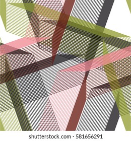 Linear pattern grid, straight, chaos, seamless vector background.