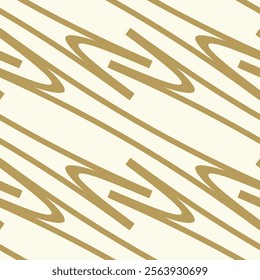 Linear pattern grid,curve, diagonal, wave, seamless vector background.