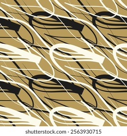 Linear pattern grid,curve, diagonal, wave, seamless vector background.