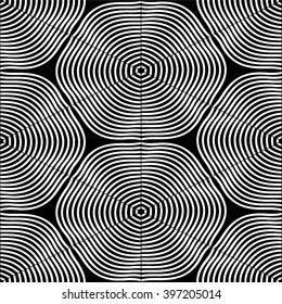 Linear pattern, hexagon mesh, seamless vector background.