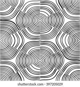 Linear pattern, hexagon mesh, seamless vector background.
