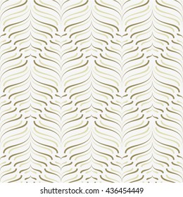 Linear pattern, leaves, mesh, seamless vector background.