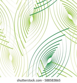 Linear pattern, leaves, seamless vector background.