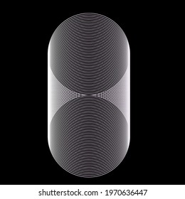 linear pattern of light stripes and lines on a dark background. graphic design. abstraction. shapes from the grid, wave, geometry. transparent