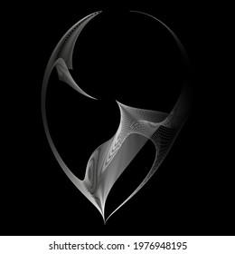 linear pattern of light stripes and lines on a dark background. graphic design. abstraction. shapes from mesh, waves, geometry. figures. transparent