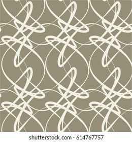 Linear pattern, mesh, curl, seamless vector background.