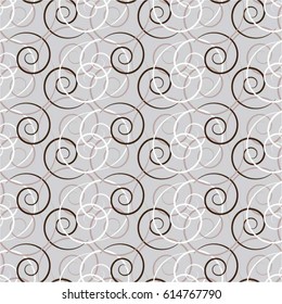 Linear pattern, mesh, curl, seamless vector background.