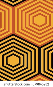 Linear pattern mesh hexagon mosaic seamless vector background.