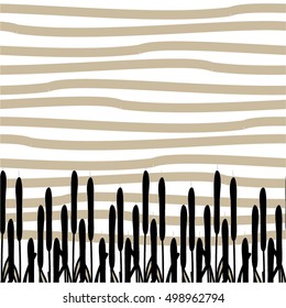 Linear pattern, nature, rushes, seamless vector background.