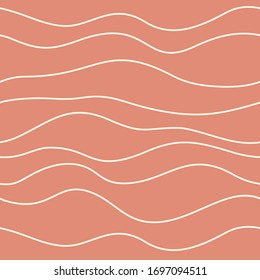 Linear pattern. Nude colors and pastel shades. Seamless pattern. Line art. Print for postcards, posters, banners, scrapbooking. Stripe texture. Wavy background.