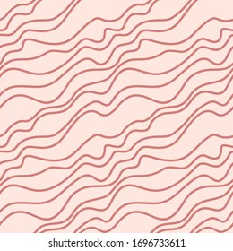 Linear pattern. Nude colors and shades. Seamless pattern. Line art. Print for postcards, posters, banners, scrapbooking. Stripe texture. Wavy background
