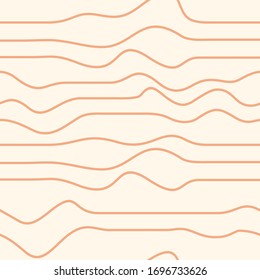 Linear pattern. Nude colors and shades. Seamless pattern. Line art. Print for postcards, posters, banners, scrapbooking. Stripe texture. Wavy background