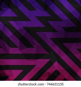 Linear pattern with polygonal backdrop vector design. Abstract geometric background.