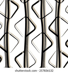 Linear pattern with rounded squares seamless vector background.