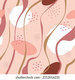 Linear pattern. Stripe texture. Line art. Hand drawn waves. Seamless pattern. Print for postcards, posters, banners, scrapbooking. Wavy background