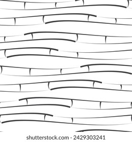 Linear pattern, weaving, mesh, bamboo, seamless vector background.