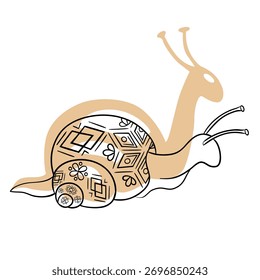 Padrões lineares de caracóis. Tatuagem, têxtil, estampagem, coloração