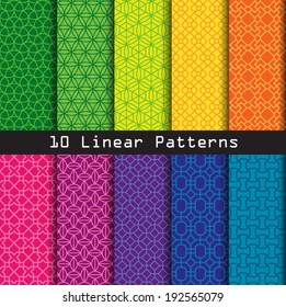 linear pattern's unit collection for making seamless wallpaper. partially preview image for each pattern.