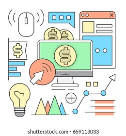Linear Pay Per Click Illustration