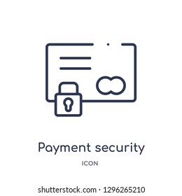Linear payment security icon from Ecommerce and payment outline collection. Thin line payment security icon vector isolated on white background. payment security trendy illustration
