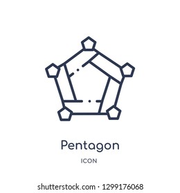 Linear pentagon icon from Infographics outline collection. Thin line pentagon icon isolated on white background. pentagon trendy illustration