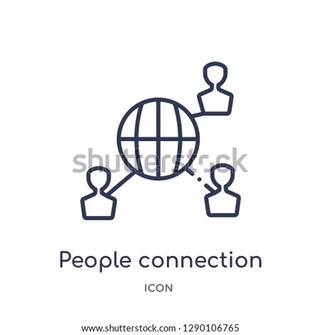 Linear people connection icon from Comunation outline collection. Thin line people connection vector isolated on white background. people connection trendy illustration