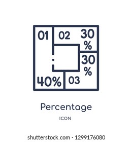 Linear percentage icon from Infographics outline collection. Thin line percentage icon isolated on white background. percentage trendy illustration
