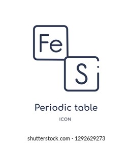 Linear periodic table icon from Education outline collection. Thin line periodic table icon vector isolated on white background. periodic table trendy illustration