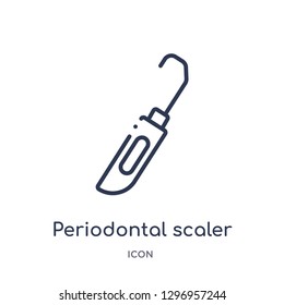 Linear periodontal scaler icon from Dentist outline collection. Thin line periodontal scaler icon isolated on white background. periodontal scaler trendy illustration