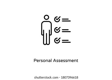 Linear Personal Assessment icon in vector. Logotype