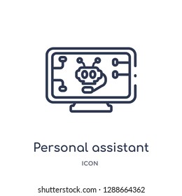 Linear personal assistant icon from Artificial intellegence and future technology outline collection. Thin line personal assistant vector