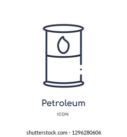 Linear petroleum icon from Desert outline collection. Thin line petroleum icon vector isolated on white background. petroleum trendy illustration