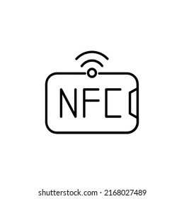 Linear phone nfc icon design isolated on white background