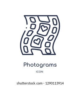 Linear photograms icon from Cinema outline collection. Thin line photograms vector isolated on white background. photograms trendy illustration