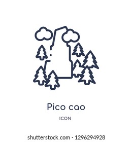 Linear pico cao icon from Culture outline collection. Thin line pico cao icon vector isolated on white background. pico cao trendy illustration