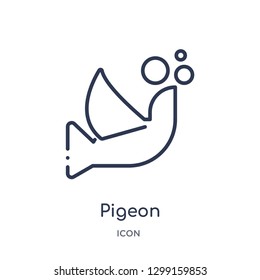 Linear pigeon icon from Magic outline collection. Thin line pigeon icon isolated on white background. pigeon trendy illustration