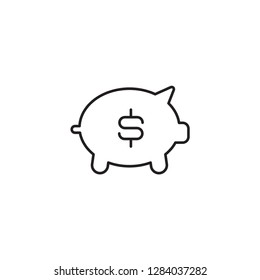 Linear piggy bank icon