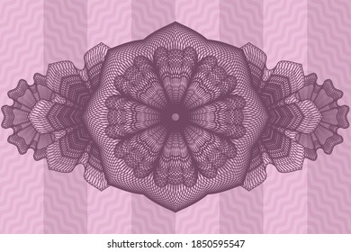 Linear pink wavy badge. Curve graceful background. Illustration. 