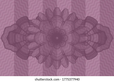 Linear pink wavy emblem. Curve exquisite background. Vector illustration. 