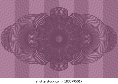 Linear pink wavy emblem. Curve delicate background. Illustration. 