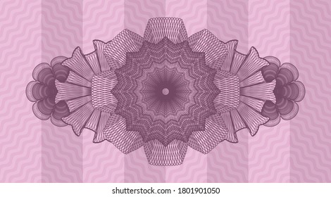 Insignia realista lineal rosa ondulada. Curva un bonito fondo. Ilustración vectorial. 