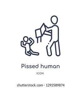 Linear pissed human icon from Feelings outline collection. Thin line pissed human icon vector isolated on white background. pissed human trendy illustration