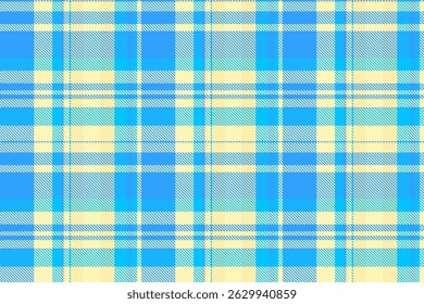 Linear plaid seamless check, greeting textile texture tartan. Backdrop pattern background fabric vector in light and cyan colors palette.