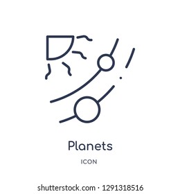 Linear planets icon from Astronomy outline collection. Thin line planets vector isolated on white background. 