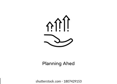 Linear Planning Ahead icon in vector. Logotype